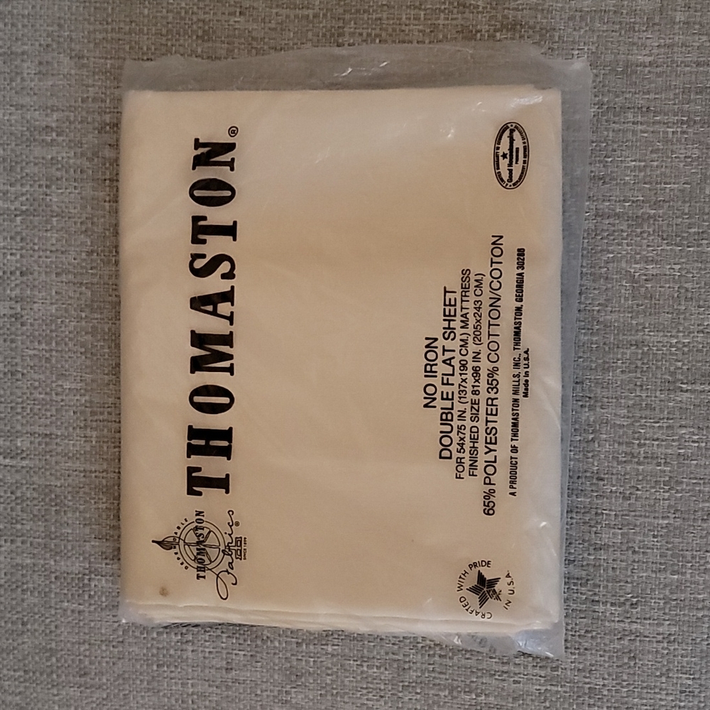 Thomaston Mills Double Flat Sheet Unopened Deadstock NOS